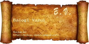 Balogi Vazul névjegykártya